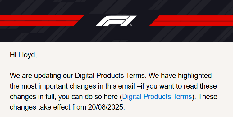 F1 TV bans AI crawlers