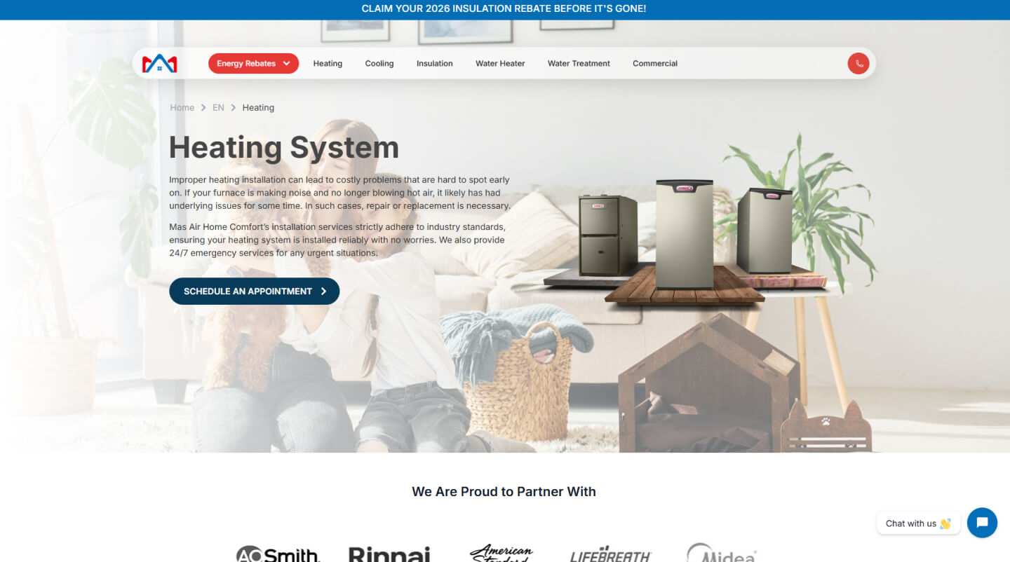 Toronto HVAC Web Design Case Study-home